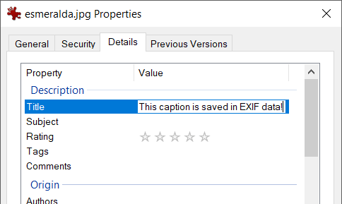 Edit EXIF in Windows Explorer