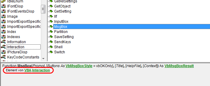 MsgBox definition