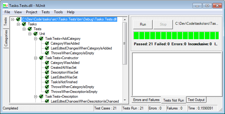 Running unit tests only