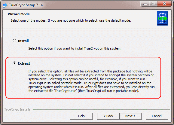 TrueCrypt setup